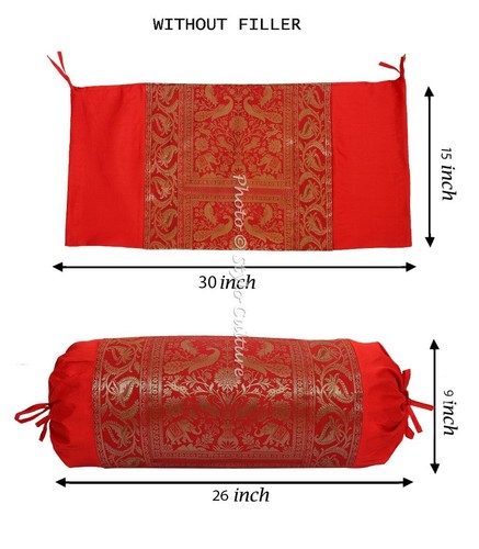 Brocade Jacquard Hot Dog Pillow Case Car Sofa Boho Room Decorative Bolster Cover - Picture 4 of 7