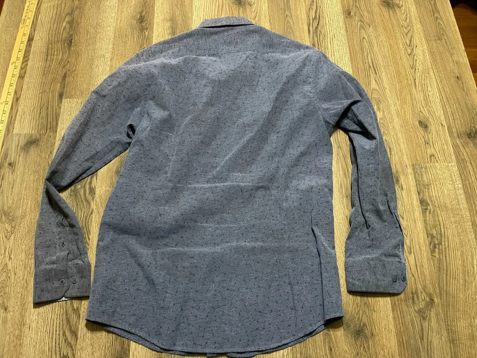 Camisa de acero y gelatina, para hombre talla grande, gris, abotonada, manga corta, manga larga Foto 2 de 4