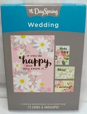 BRAND NEW DAYSPRING WEDDING CHRISTIAN BIBLE SCRIPTURE FULL COLOR 12 CARDS #81836