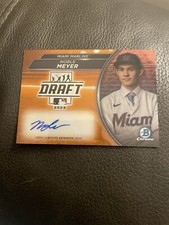 2023 Bowman Draft Noble Meyer Auto #/25 Orange Refractor Draft Night 1st Bowman