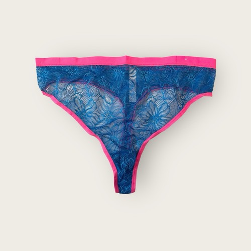 Lane Bryant Cacique Lace French Cut Thong Panty Electric Blue size 14/16 (9224)