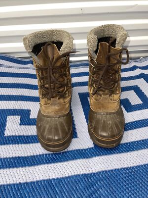 Sorel Men’s Vintage Maverick Leather and Rubber Winter Waterproof Snow Boots 11 Sorel Maverick Winter Leather Rubber Duck Boots LM1002-200  main image 3