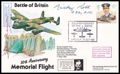 Dambuster DAVID SHANNON DSO DFC & NICKY ROSS DSO DFC signiert BBMF 30th Ann Cover