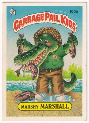 Garbage Pail Kids 1986 Series 3 Marshy Marshall 100b Glossy Base Set Sticker