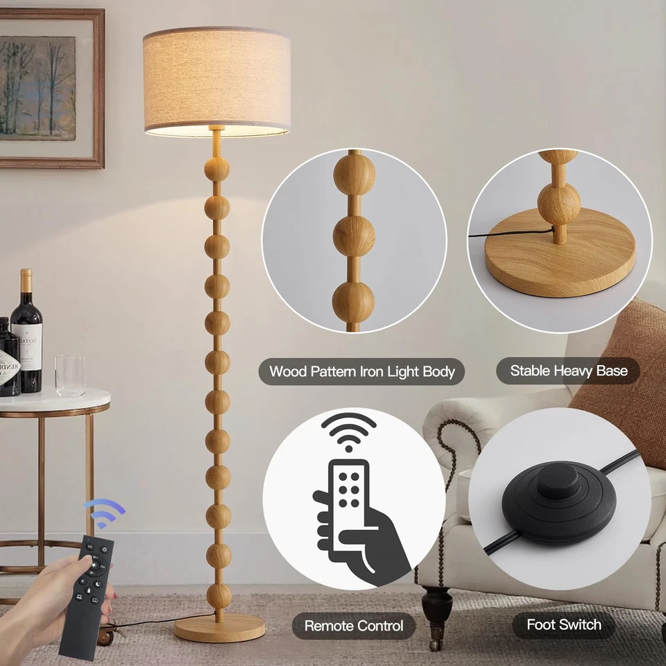 Lámpara de pie moderna regulable con control remoto para salón dormitorio con LED E2... Foto 3 de 4