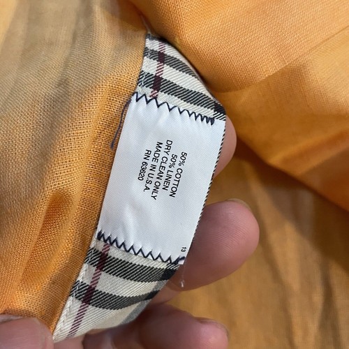 Burberry London Shirt Linen Blend Lightweight Button Up Short Sleeve Camp Medium - Picture 5 of 6