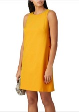 Lauren Ralph Lauren Marigold Crew Neck Shift Dress Size 4 Yellow Sleeveless EUC