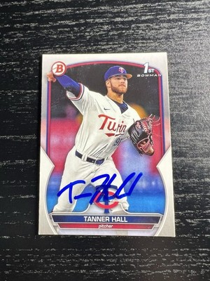 2023 Bowman Draft Signed Tanner Hall Card # BD-174 In Person Auto Twins