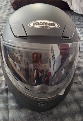 Probiker Klapphelm mattschwarz mit Sonnenblende  Gr. S (51-55)