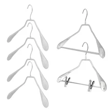THD Explusive, Mawa 6PC Bodyform Steel Anti-Slip Coat Hanger Set, WHITE