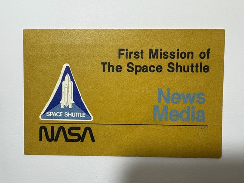 NASA First Mission Space Shuttle STS-1 Press News Media Launch Badge ...