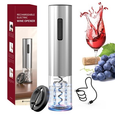 CIRCLE JOY Electric Wine Opener Rechargeable Rechargeable, Standard Silver