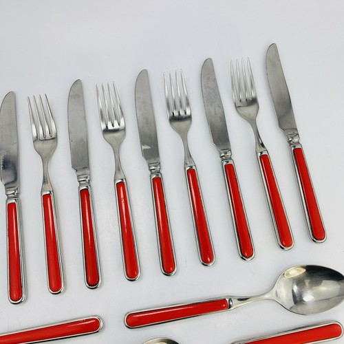 Pinti Inox Menù Posate 18 pz Coltello Forchette Cucchiaio Plastica Acciaio Inox Anni 80 - Foto 7 di 16