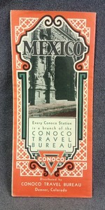 1935 Conoco Travel Bureau Mexico Booklet Hotel Sports Picture Ad Vintage M67