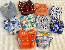 LOT 10 Baby Boy Cloth Diapers Adjustable Snap AIO Pocket Goodmama 2 Covers