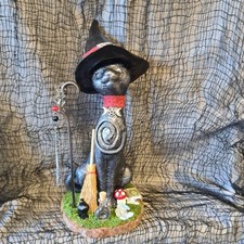 Ceramic Black Cat Witch Alter Decor 