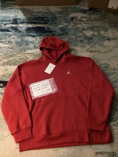 NWT Nike Air Jordan Brooklyn Fleece Red  White Hoodie Men  s Sz XL FREE SHIP 