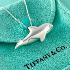Authentic Tiffany & Co. Killer whale Animal Motif Necklace 925 18.1