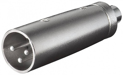XLR Metall Adapter, XLR Stecker 3-Pin - Cinch RCA Buchse Kupplung Cannon