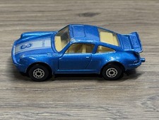VINTAGE MC TOY PORSCHE 911 TURBO #3 BLUE 1:64 DIECAST 3" CAR W SILVER MADE MACAU
