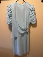 Vintage Dominique Made In The uSA Woman’s Size 10 Elegant Dress Light Blue