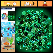 100 Colorful Glow in The Dark Glass Marbles - Luminous Multi-Color for Games D