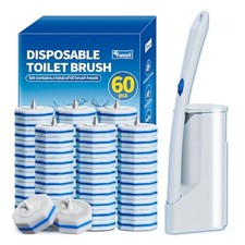 Disposable Toilet Brush Set with 60 Replacement Heads, Toilet Cleaning Replac...