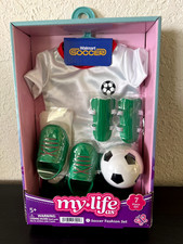 2026 My Life As ...SOCCER FASHION White 7 Pc. SET for 18" Doll Walmart NEW BOX