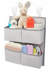 Hanging Diaper Organizer for Crib, Playard Bassinet - Holds 80 Diapers