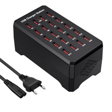 USB-Ladestation, 20 Ports 100W/20A Ladegerät Mehrfach, Desktop-Ladestation ko...