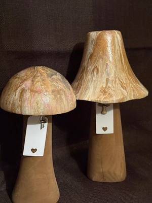 Handgefertigtes Pilz-Ornament aus Holz | rustikale Wohndeko | einzigartiges Geschenk