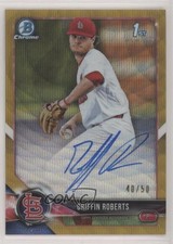 2018 Bowman Draft Chrome Pick Gold Wave Refractor 40/50 Griffin Roberts Auto 3c2
