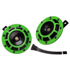 12V Car Horn Loud Super Tone Electric Train Horn 12V High/Low Tone Twin green
