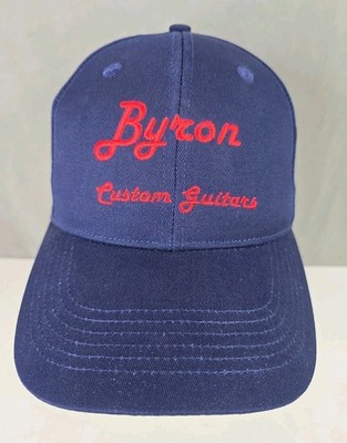 Byron Customer Guitars hat embroidered script spell out strap back cap