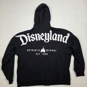 Disneyland Resort Black Spirit Jersey Sweater Zip Up Hoodie Size Large