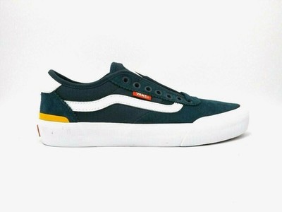 VANS Men s Dark Teal Blue Suede Canvas Chima Pro 2 Skate Shoes 6.5