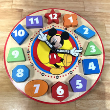 Disney/Melissa  Doug Mickey Mouse Wooden Shapes Sorting Clock - Complete