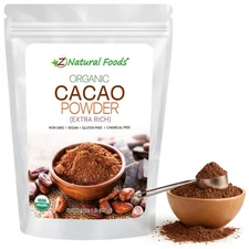 Z Natural Foods Organic Cacao Powder - Unsweetened Nutrient-Dense Superfood f...