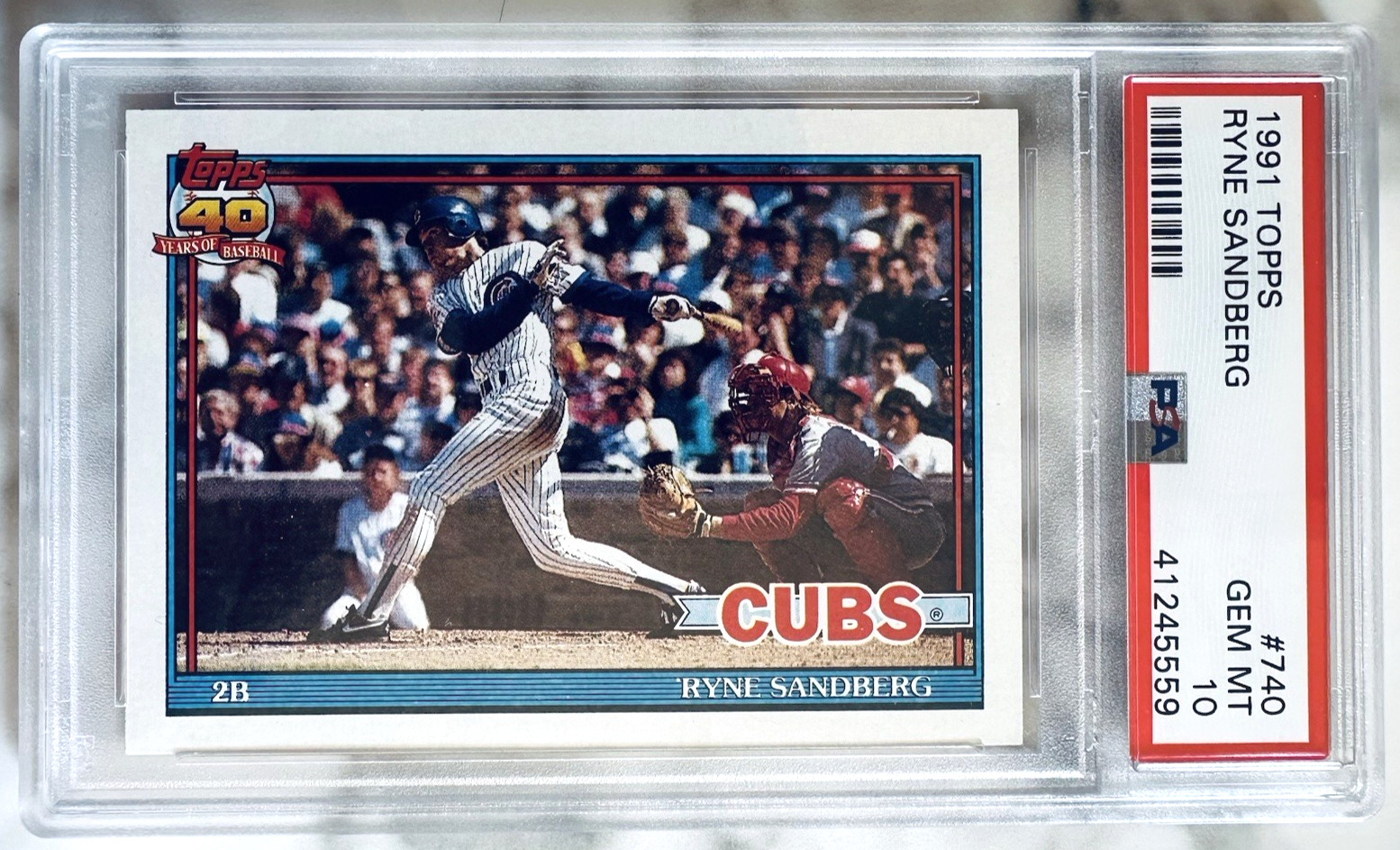 1991 TOPPS #740 * RYNE SANDBERG - CUBS HOF * PSA 10 GEM MINT