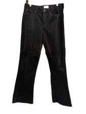 Vintage Y2K Black velour pants, sz 12, flared leg, cozy and comfortable