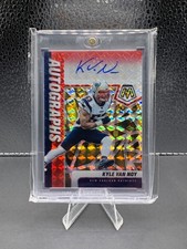 Kyle Van Noy 2021 Mosaic Autographs Red Yellow Fusion Prizm Auto Patriots #A-KVN