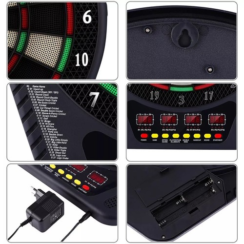 Dartspiel Dartscheibe Dartboard Dart elektronisch mit LCD Display Mit Pfeile - Bild 17 von 19