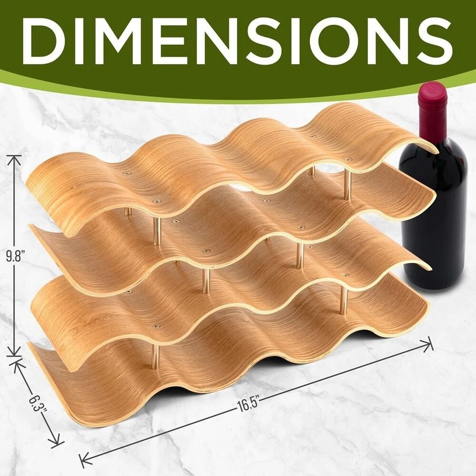 SereneLife 4-Tier Wine Storage Rack w/ 14 Bottle Slots, 4-Tier Modular Wine Disp - Image 2 of 4