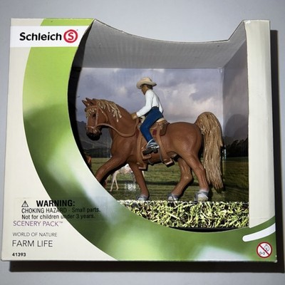 Schleich Horses  # 41393 World of Nature Farm Life Scenery Pack Horse Cowboy