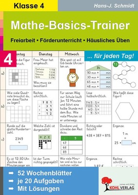 Mathe-Basics-Trainer 4. Schuljahr. Für jeden Tag! | Hans-Jürgen Schmidt | 56 S.