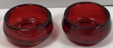 2 Vintage Red Open  Salt Cellars  Beautiful !