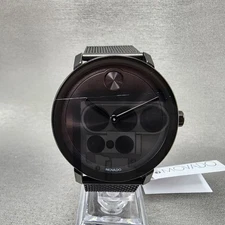 Movado Bold Evolution Watch Men 40mm Black Dial Black Tone Date Round 3600562