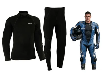 GearX Motorrad-Kompressionsunteranzug Rash Guard Trockene Baselayer Schwarz - Bild 1 von 4