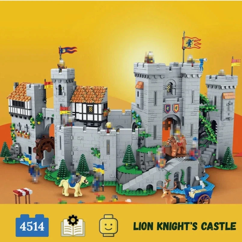 Lion Knight’s Castle 10305 PCS 4514 Set Medieval Fortress Building Bricks Toy