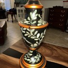 Vintage High Quality French Country Metal Lamp 28” Painted Birds And Foliage — photo 9